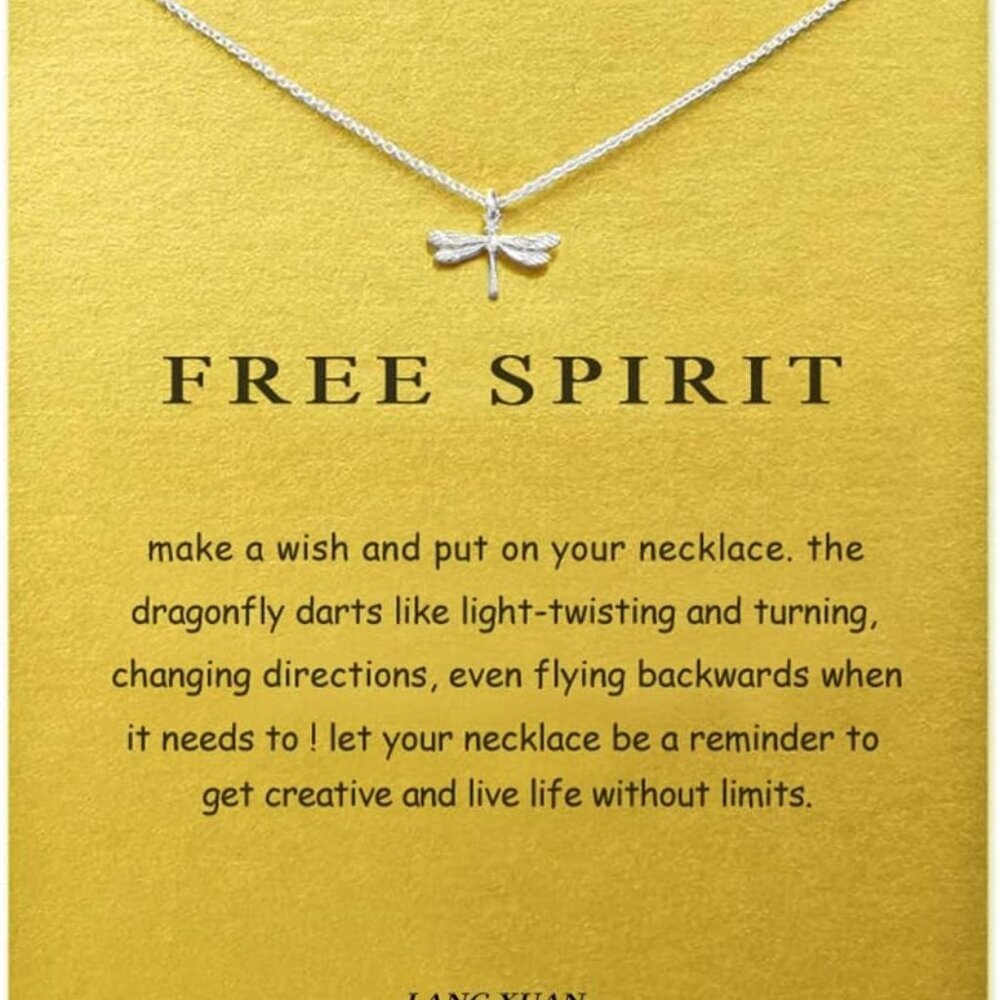 Friendship Compass Necklace Good Luck Butterfly Pendant Chain Necklace with Mess